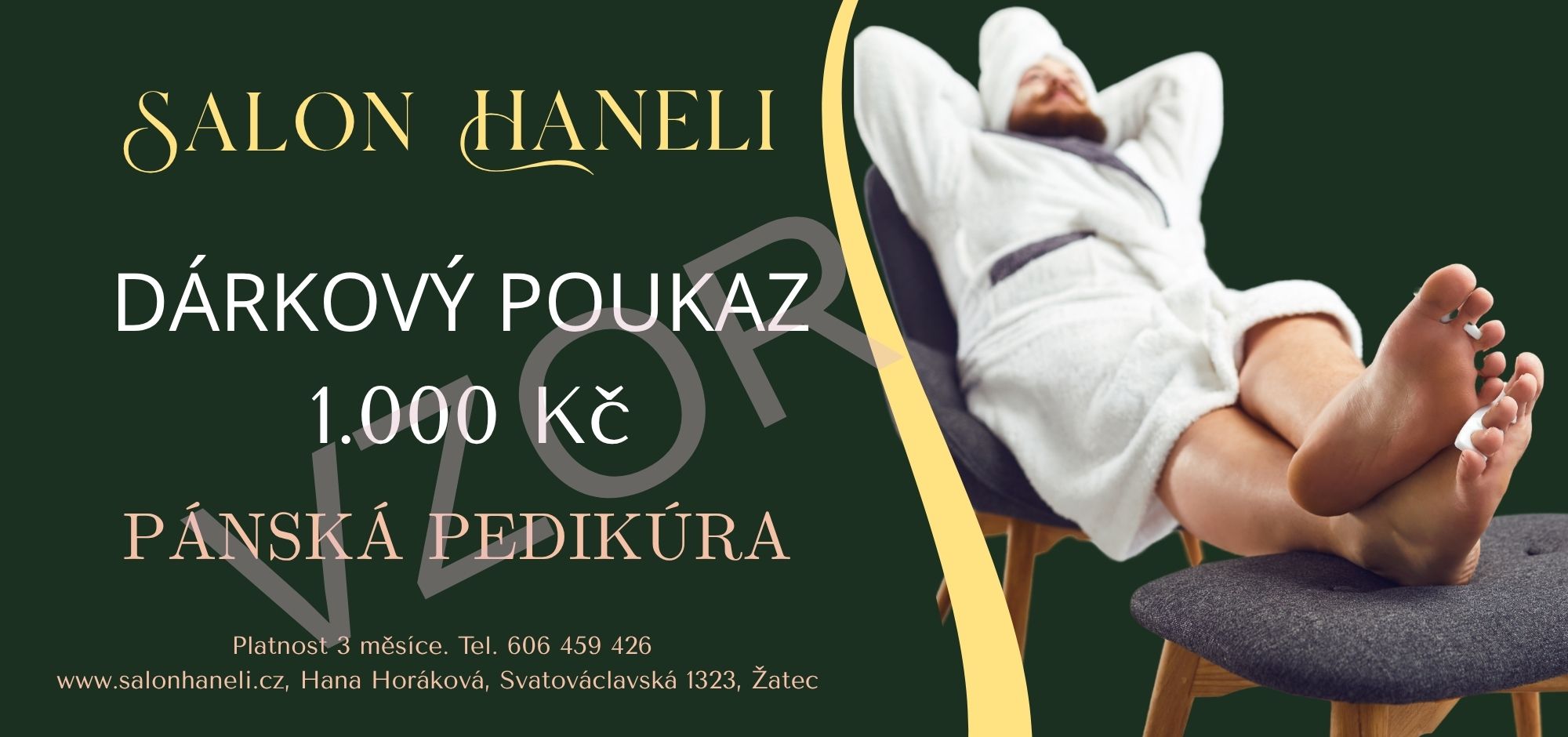 Dárkový poukaz - pánská pedikúra Salon Haneli Žatec